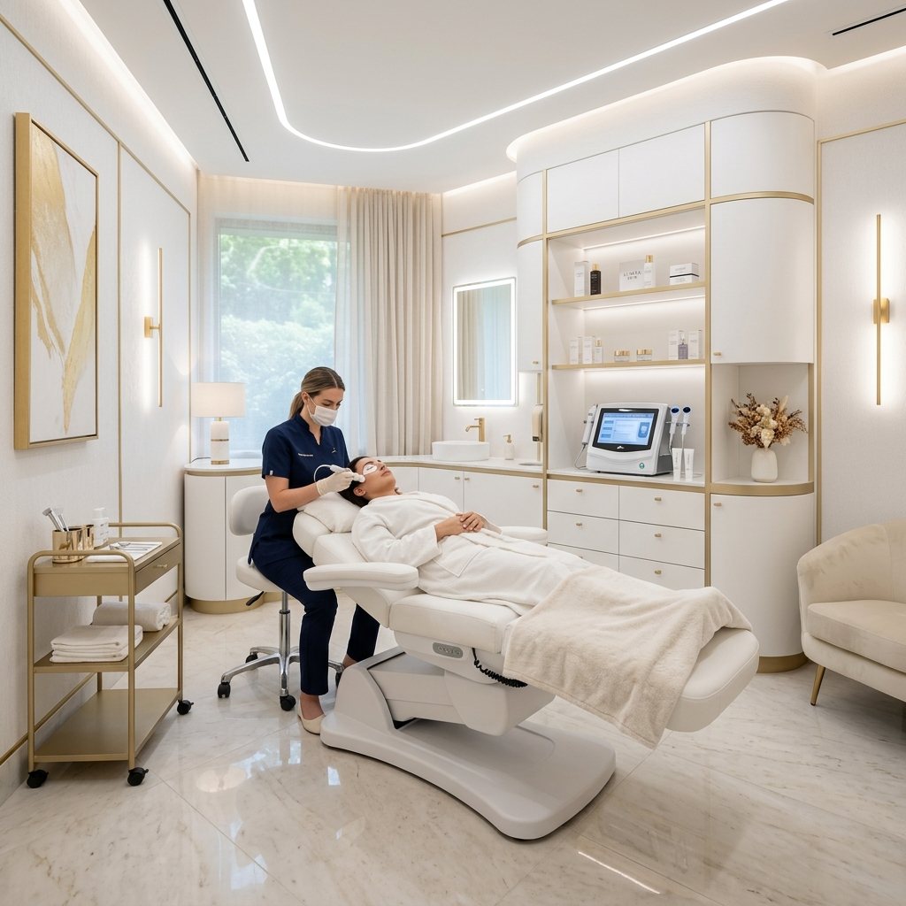 Beauty-Behandlung mit einem professionellen Hautpflege-Gerät